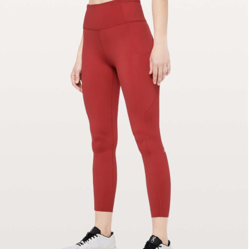Lululemon Fast & Free 7/8 Tight II *Non-Reflective Nulux 24”Red